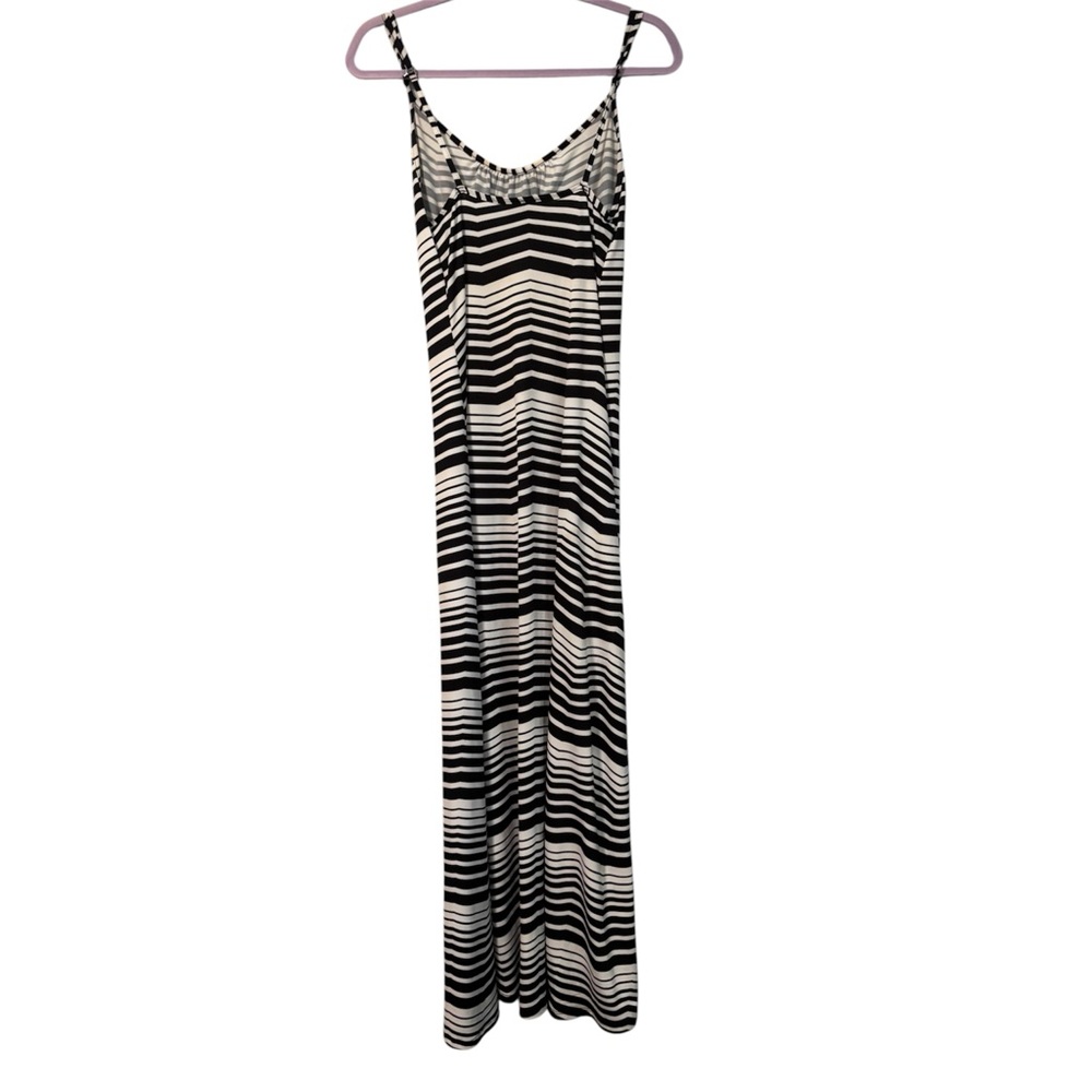 Black and White Striped Maxi Dress - Slip Style